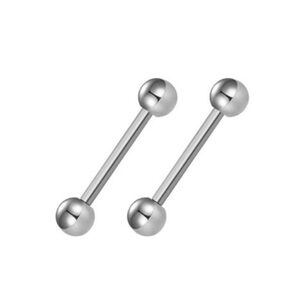 Stainless Steel Straight Barbell Jewelry with Balls